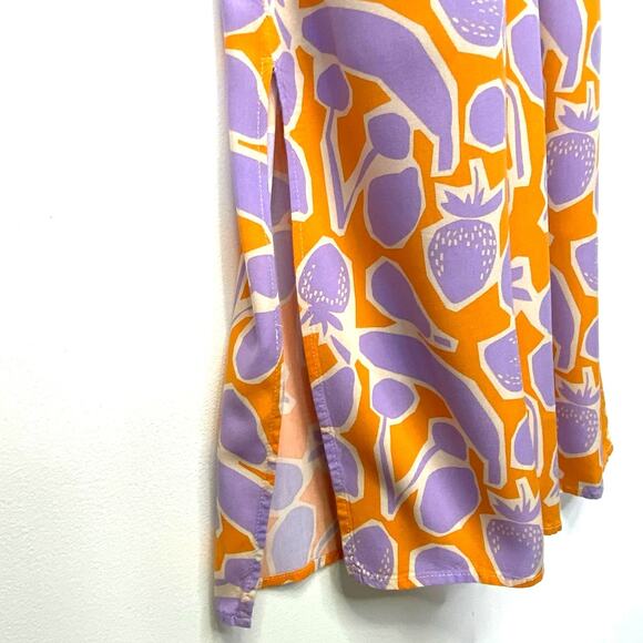 Vibrant Orange and Purple Midi Dress - Picture 7 of 11